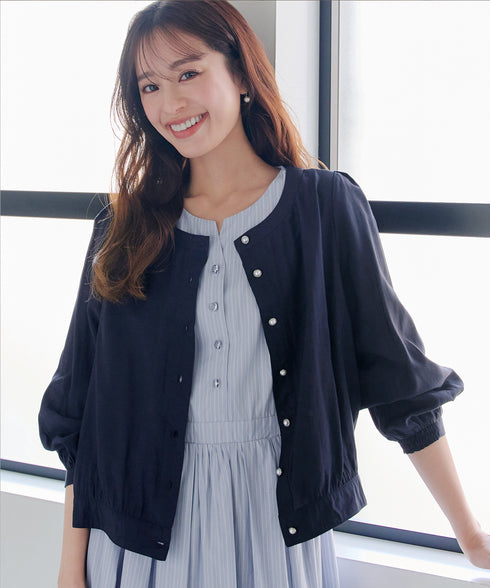 パールボタンシアーブルゾン