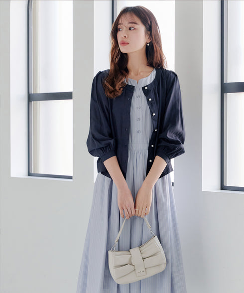 パールボタンシアーブルゾン