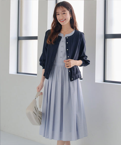 パールボタンシアーブルゾン