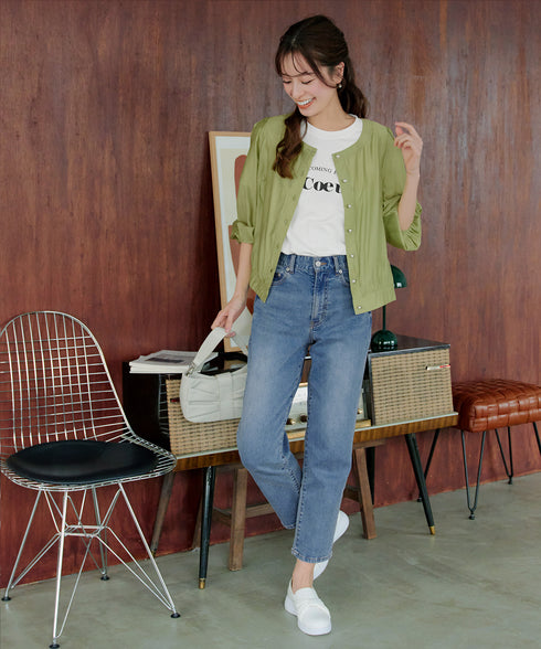 【安田美沙子さん着用】ストレッチストレートデニム