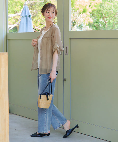 楊柳バックフリルブルゾン