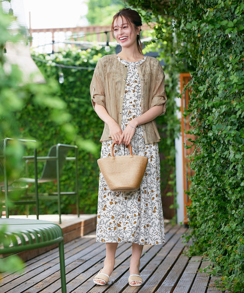 楊柳バックフリルブルゾン