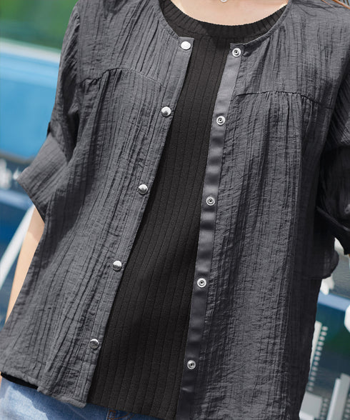 楊柳バックフリルブルゾン