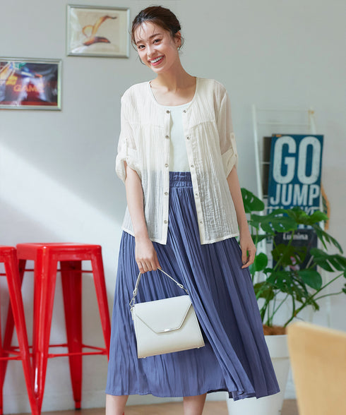 【安田美沙子さん着用】ヴィンテージサテンプリーツスカート