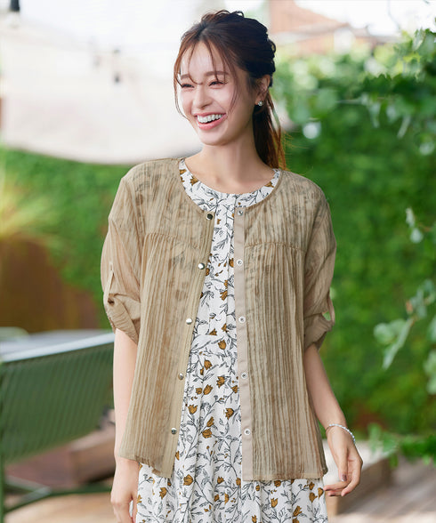 楊柳バックフリルブルゾン