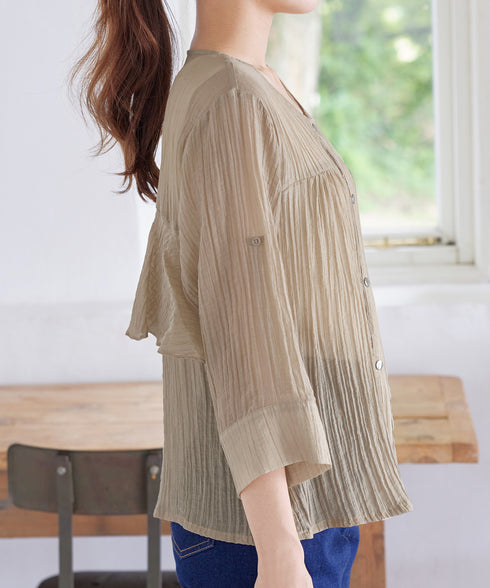 楊柳バックフリルブルゾン