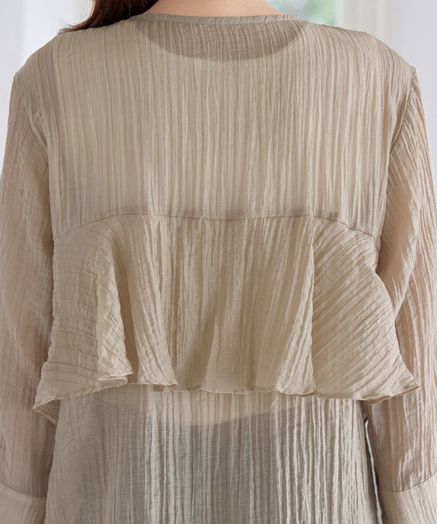 楊柳バックフリルブルゾン