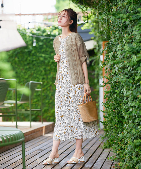 楊柳バックフリルブルゾン