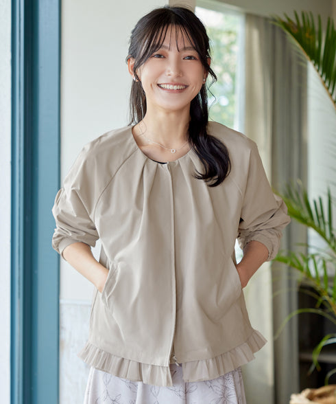 チュールフリルタックブルゾン