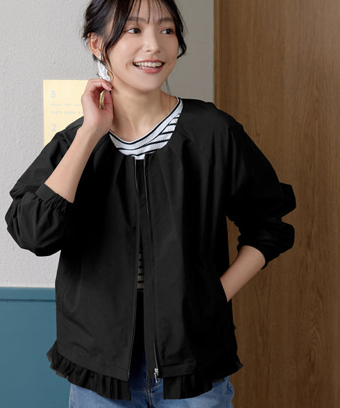 チュールフリルタックブルゾン