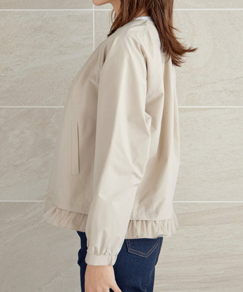 チュールフリルタックブルゾン