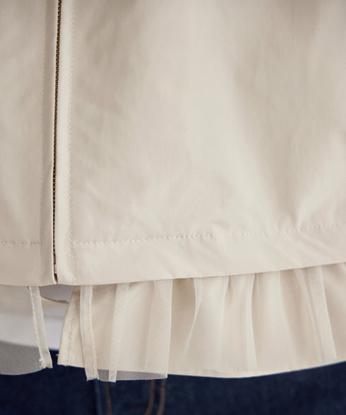 チュールフリルタックブルゾン