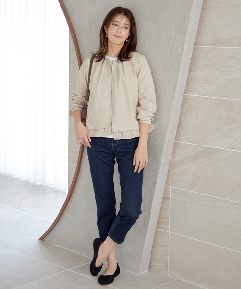 チュールフリルタックブルゾン