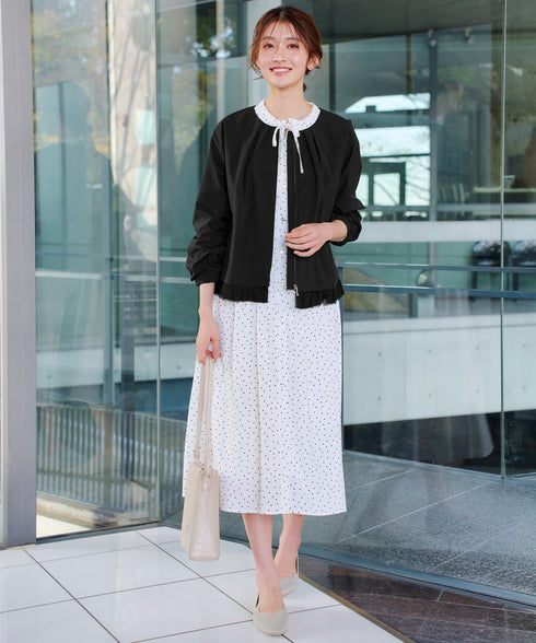 チュールフリルタックブルゾン
