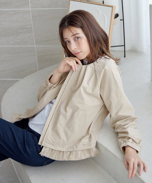 チュールフリルタックブルゾン
