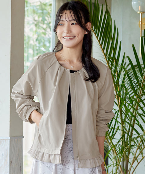 チュールフリルタックブルゾン