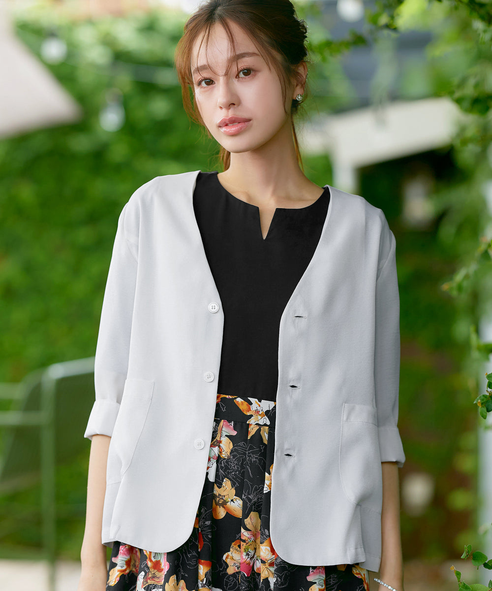 【高級】 【上質】 日本製 ハナエモリ シアー ジャケット 9 ブラック ♪ CASHMERE WEAVE PEAKED LAPEL JACKET(S Black): Vintage 1.2