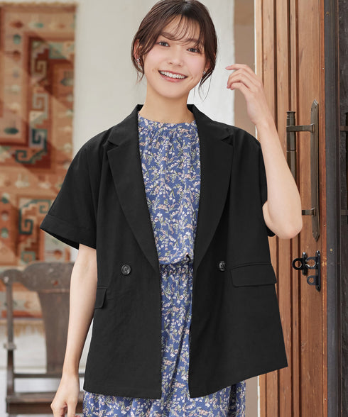 【UVカット・吸水速乾・洗濯機洗い】ヴィンテージシアー半袖ジャケット