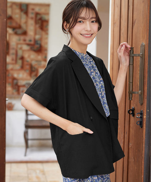 【UVカット・吸水速乾・洗濯機洗い】ヴィンテージシアー半袖ジャケット