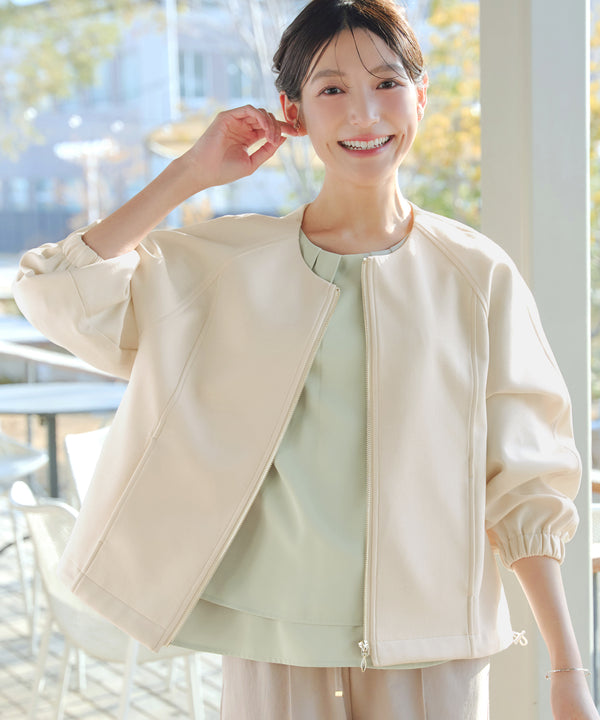 ダンボールポンチノーカラーブルゾン