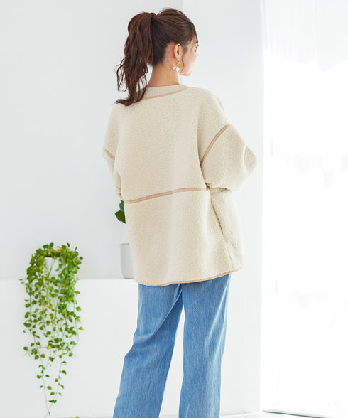 【アウトレット】2wayリバーシブルボアショートブルゾン