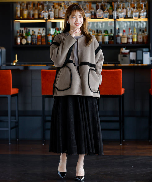 【アウトレット】2wayリバーシブルボアショートブルゾン