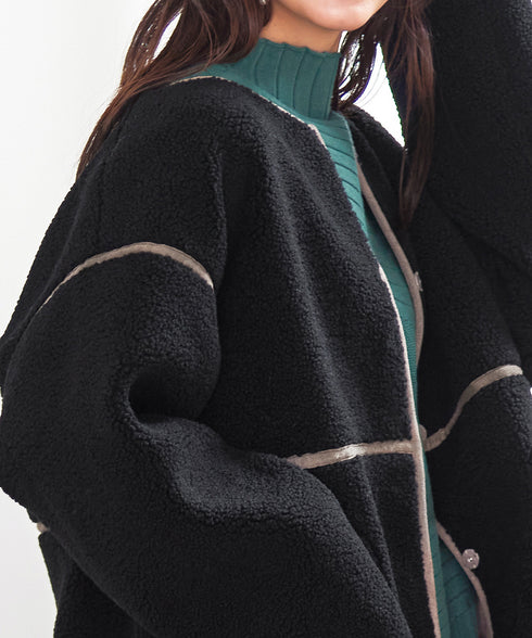 【アウトレット】2wayリバーシブルボアショートブルゾン