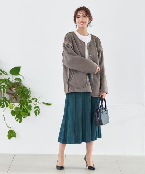 【アウトレット】2wayリバーシブルボアショートブルゾン