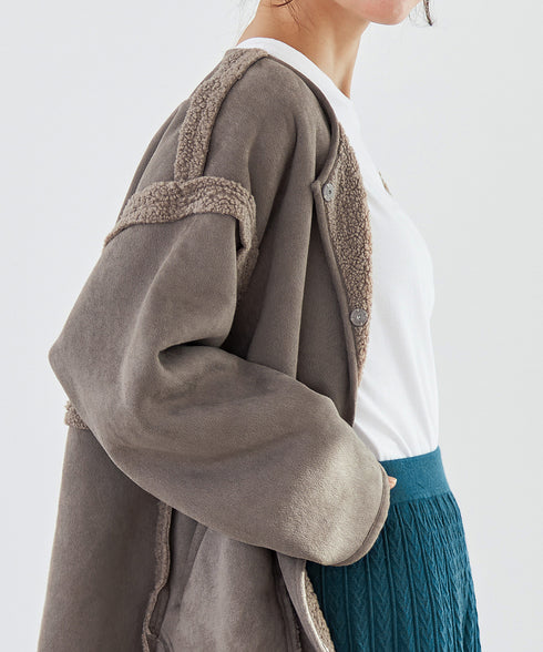 【アウトレット】2wayリバーシブルボアショートブルゾン