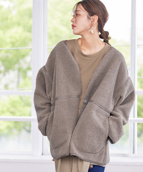 【アウトレット】2wayリバーシブルボアショートブルゾン