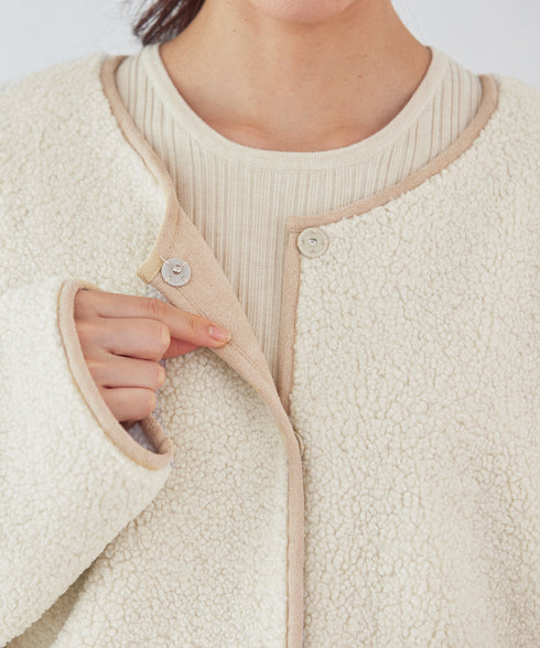 【アウトレット】2wayリバーシブルボアショートブルゾン