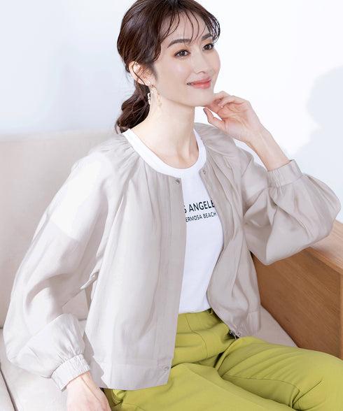 【アウトレット】パフスリーブシアーブルゾン