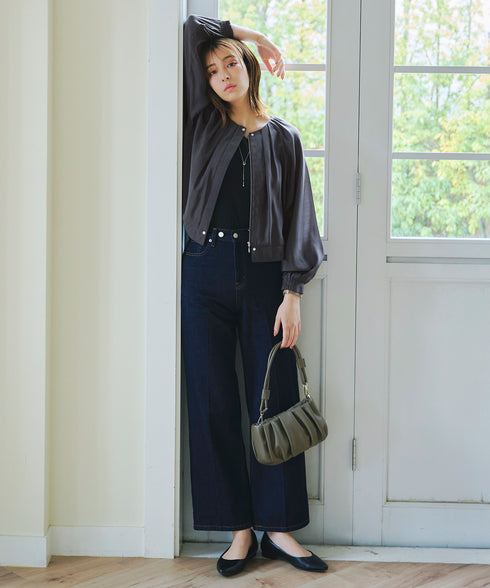 【アウトレット】パフスリーブシアーブルゾン