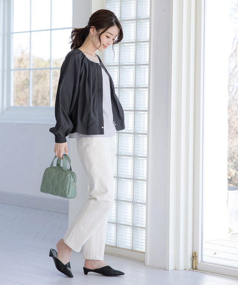 【アウトレット】パフスリーブシアーブルゾン