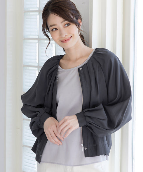 【アウトレット】パフスリーブシアーブルゾン