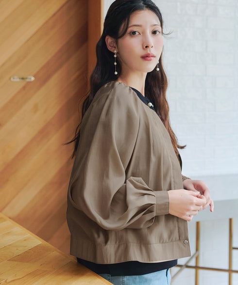 【アウトレット】パフスリーブシアーブルゾン