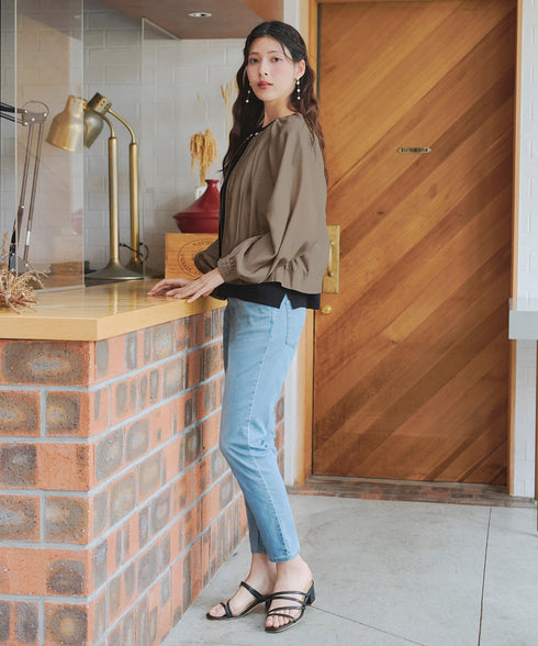 【アウトレット】パフスリーブシアーブルゾン