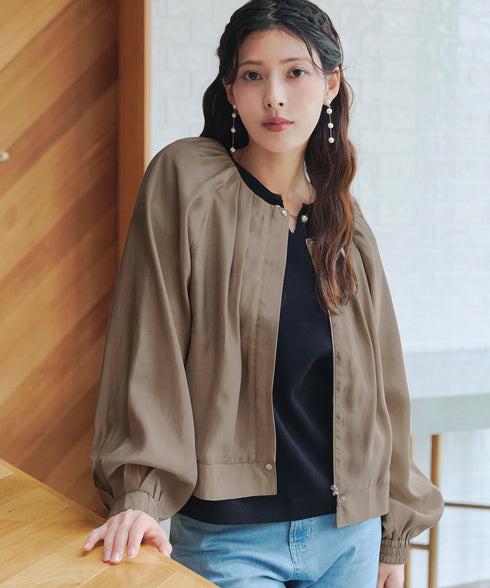 【アウトレット】パフスリーブシアーブルゾン