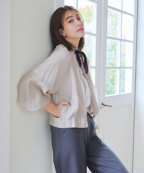 【アウトレット】パフスリーブシアーブルゾン