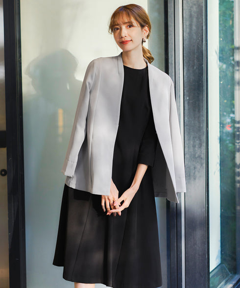 【アウトレット】ダブルストレッチ│カラーレスロングジャケット