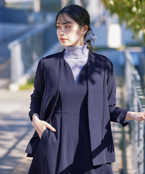 【アウトレット】ダブルストレッチ│カラーレスロングジャケット