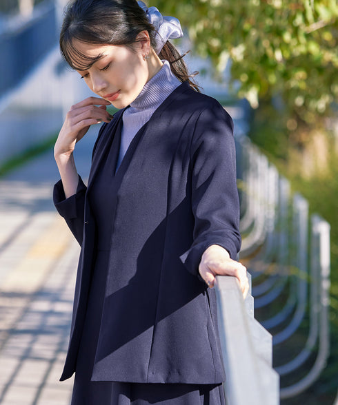 【アウトレット】ダブルストレッチ│カラーレスロングジャケット