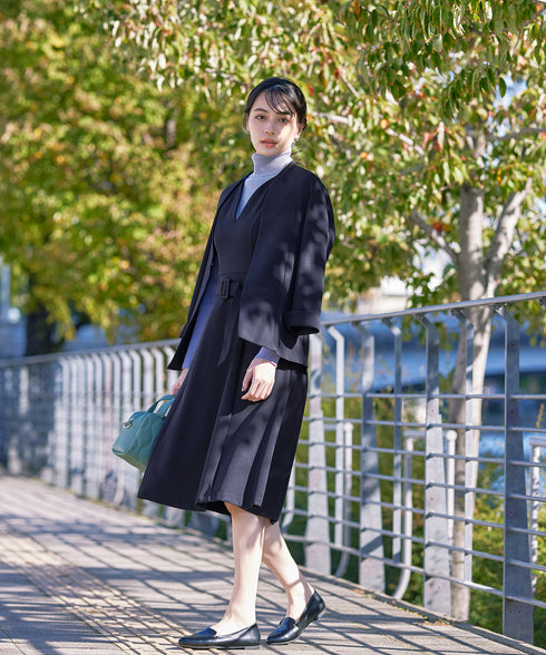 【アウトレット】ダブルストレッチ│カラーレスロングジャケット