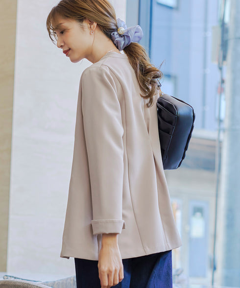 【アウトレット】ダブルストレッチ│カラーレスロングジャケット