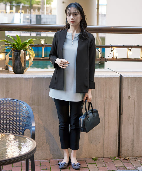 【アウトレット】ダブルストレッチ│カラーレスロングジャケット