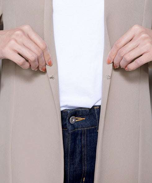 【アウトレット】ダブルストレッチ│カラーレスロングジャケット