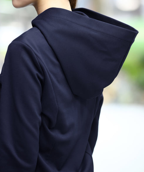 【クリアランスセール / UVカット/ 吸水速乾】 “きれい見え” カットソーラインフードパーカー