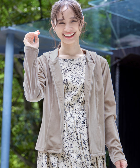 【クリアランスセール】ベロアショートパーカー