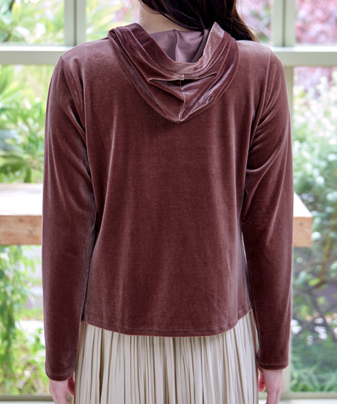 【クリアランスセール】ベロアショートパーカー