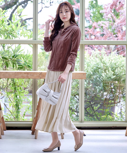 【クリアランスセール】ベロアショートパーカー